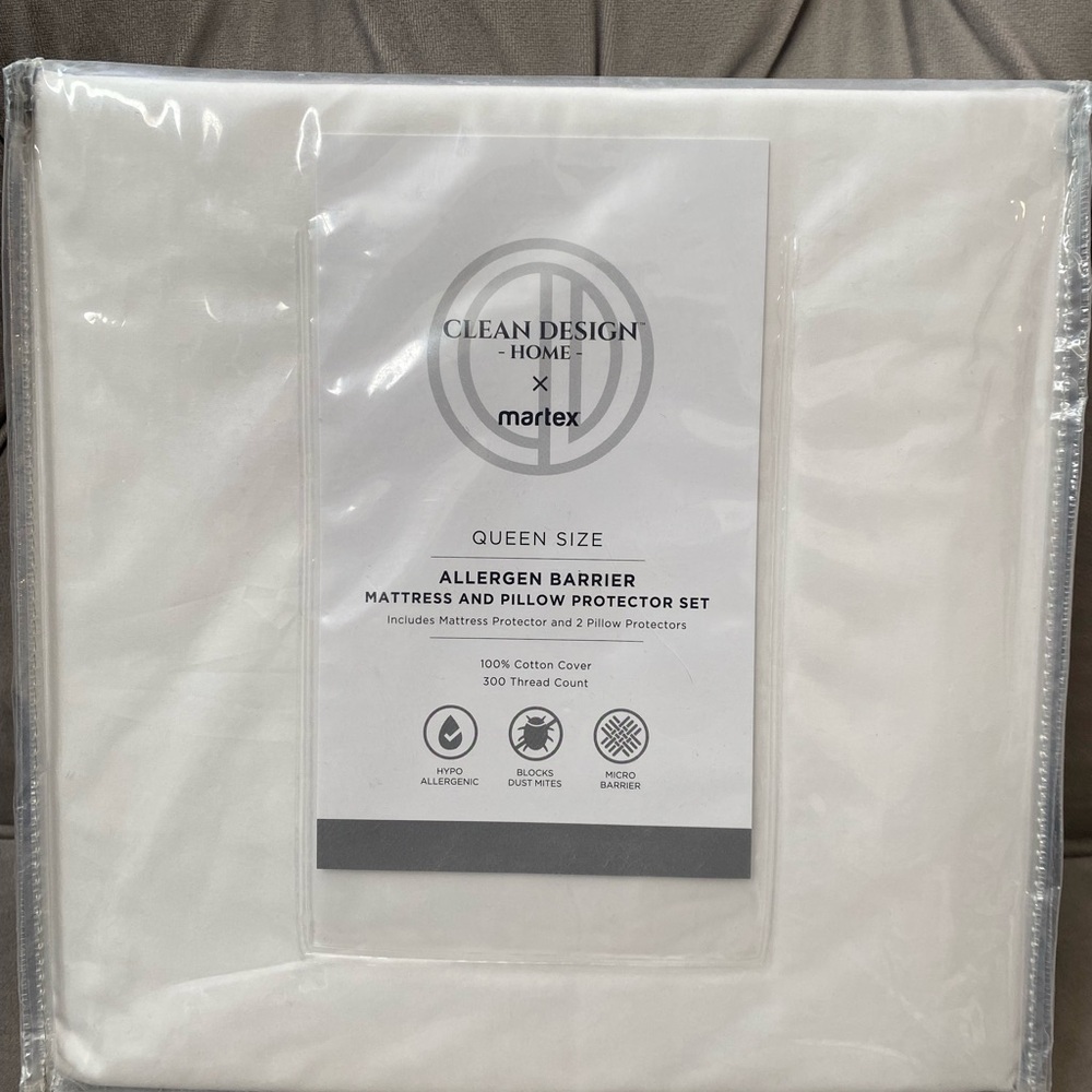 CLEAN DESIGN HOME X MARTEX ALLERGEN-BARRIER MATTRESS & PILLOW PROTECTOR SET